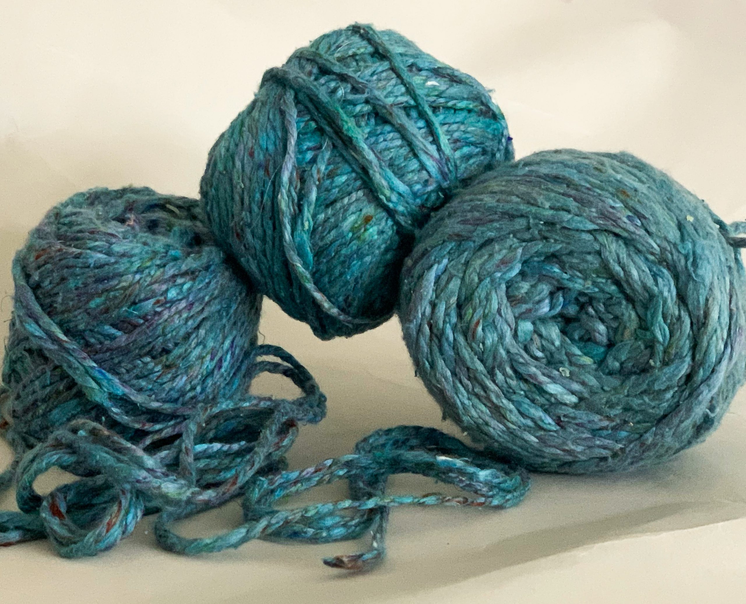 Sari Handspun Yarn Aqua Beautiful Silks 