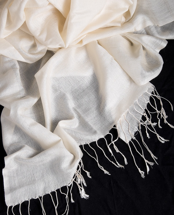 Silk wool fine soft woven wrap 2100mm x 700mm - Beautiful Silks